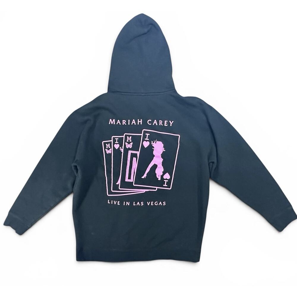 Mariah Carey Hoodie Mens XL Black Pink Full Zip MIMI Live In Las Vegas